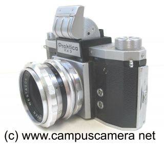 Praktica FX 3 35mm SLR w/ISCO - GOTTINGEN 50mm f2 Westagon Prime Lens M42 C:1956 2