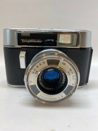 German Voigtlander Dynamatic Ii 35mm Film Camera F/2.  8 50mm Lens With Case