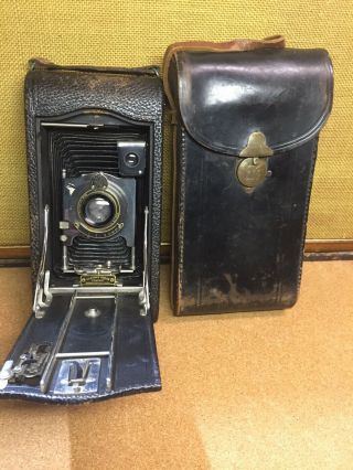 Vintage Kodak Model C Pocket Camera With Case - Folding Bellows