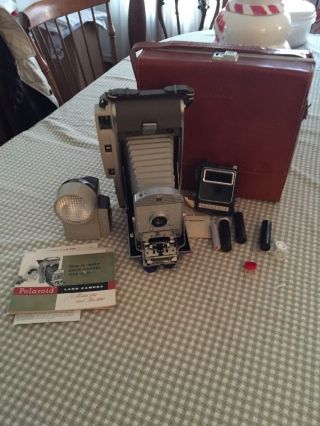 Vintage Polaroid Land Camera 800 With Leather Case And Accessories Props