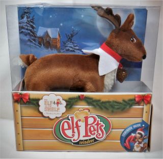 A Vtg Santas Elf On The Shelf Pets Reindeer & Book Christmas Ornament N Box