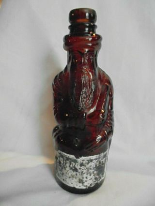 Vintage Amber Glass Figural Moses Poland Spring Water Bottle Hiram Ricker & Sons