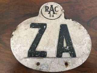 Vintage Rac South Africa Zambia Car Plate