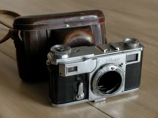 Zeiss Ikon Contax Ii Rangefinder Body W/ Leather Case & Strap,  For Parts/ Repair