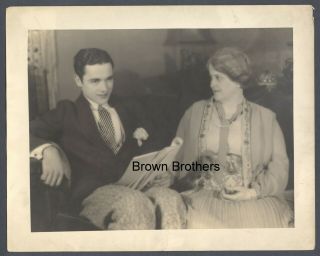 Vintage 1920s Hollywood Charles " Buddy " Rogers W/mom Oversized Dbw Photo - Bb