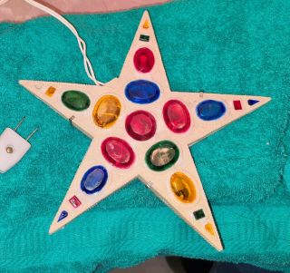 Vintage Star Christmas Lighted Plastic Tree Topper Electric Non - 1960 