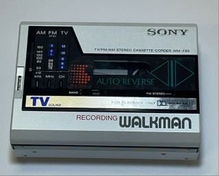 Rare Vintage White Sony Walkman Cassette Player/recorder Wm - F85 Made In Japan