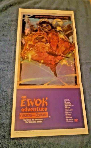 Vintage Rare 1984 An Ewok Adventure Australian Daybill Movie Poster,  Star Wars