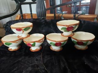 Set Of 6 Vintage Franciscan Apple Sherbet Dessert Cups Footed,  Made In Usa