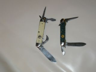 2 Vintage Scout Pocket Knives Camillus Cub Scout & Ulster Boy Scouts Rare/ Old
