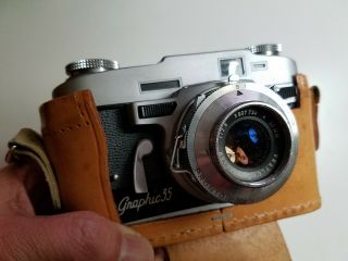 Vintage Graflex Graphic - 35 35mm Rangefinder Camera W.  F2.  8 Lens & Case