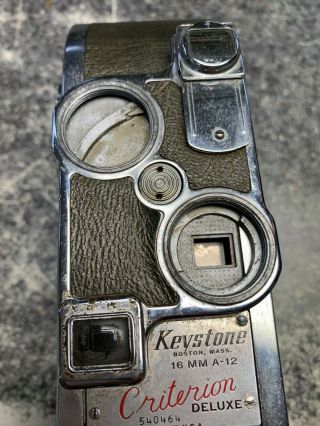 Keystone 16mm A - 12 Criterion Deluxe Movie Camera No Lens Old Vintage 540464 Ai