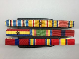 Ww2 / Korean War Vintage Usmc Marine Corps Ribbon Bar With Stars
