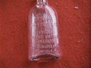 Vintage Thomas Edison Glass Battery Oil Bottle 3