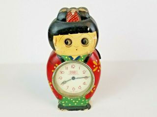 Vintage Tezuka Clock Co.  Poppo Kokeshi Moving Eyes Japan - Parts