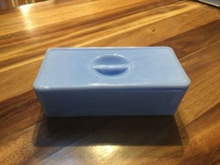 Vintage Jeannette Glass Co.  Delphite Blue Covered Refrigerator Dish
