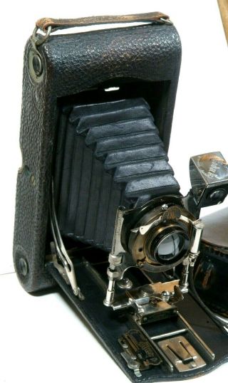 Vintage Kodak No.  3A Folding Pocket camera Model C with Case Lens 2