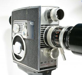 Bolex K1 Zoom Reflex Auto 8mm Movie Camera w/Kern - Paillard 8 - 36mm f/1.  9 Lens 3