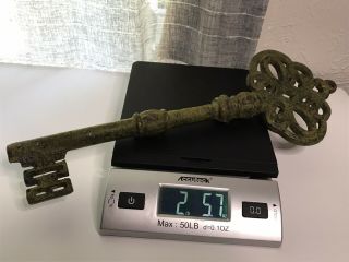 Large,  Vintage & Heavy - Cast Iron Key Of Unknown Age - Approx.  13 Inches