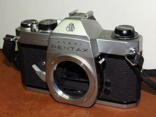Asahi Pentax Spotmatic F 35mm Film Camera Silver Body W/original Manuals,