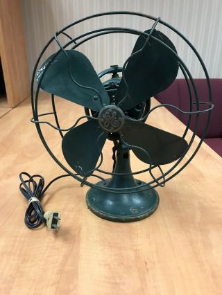 Vintage Ge 10” Single Speed Oscillating Fan,