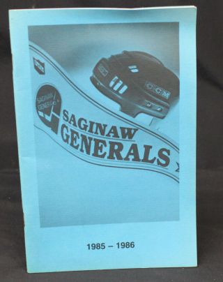 Vtg Saginaw Generals 1985 - 1986 Photo Album Book Ihl Hockey Team Photos Michigan