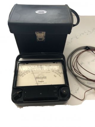 Vintage Simpson Model 389 Therm - O - Meter With Case And 2 Sensors