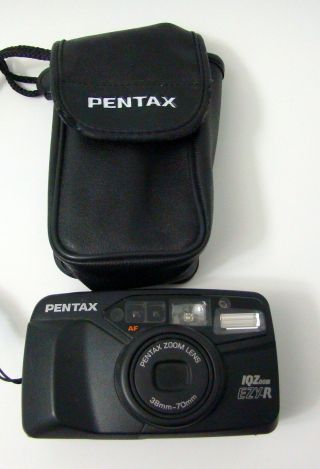 Pentax IQZoom EZY - R 35mm Camera,  Black Case Auto Focus 38 - 70mm Lens Flash 2