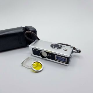 Rollei 16 Vintage Spy/pocket Camera W/leather Case,  Yellow Filter,  Near