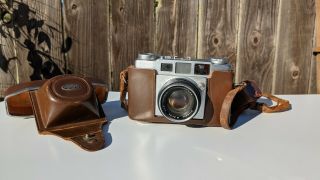 Vintage Olympus 35 - S 35mm Rangefinder Camera With Lens,  Flash,  & Case