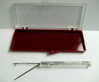 Vtg Fabricon Invisible Reweaving Prong Tool Frenway French Quilting,  Orig Box