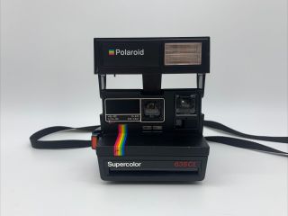 Polaroid Supercolor 635cl Black & Rainbow Instant Film Camera Strap