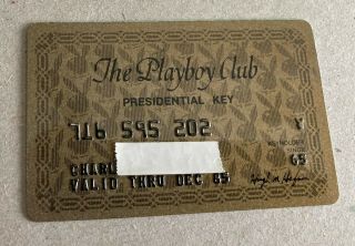 Lot104 Vintage Collectable The Playboy Club Presidential Key Card Expired 12/85