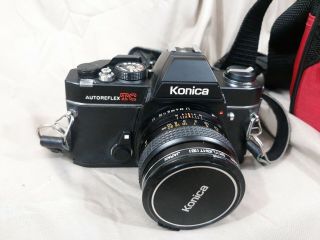 KONICA AUTOREFLEX TC SLR/KONICA Skylight Hoya HMC 55mm Lens with strap and Case 2