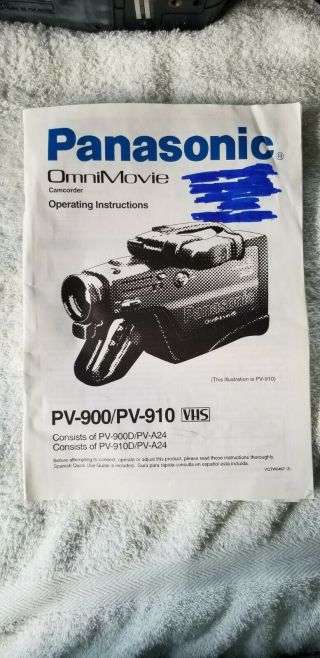 Panasonic OmniMovie PV - 900 VHS Video Camera Camcorder 12X With Case 2