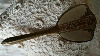 Vintage 14 " Gold/silver Tone Looking Glass Handheld Mirror Glass Is Great