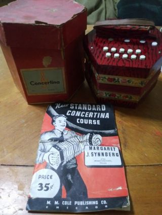 Vintage Concertina 20 Button Accordion Orig.  Box And Playing