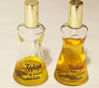 Vintage Replique Perfume By Raphael Glass Bottles Eau De Toilette