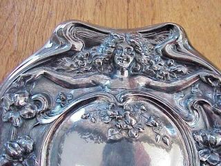 Vintage Art Nouveau Silverplated Dresser Vanity Hand Mirror