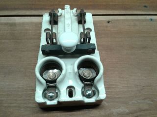 Vintage Porcelain Electric Knife / Blade Switch And Fuses Sockets Heavy.