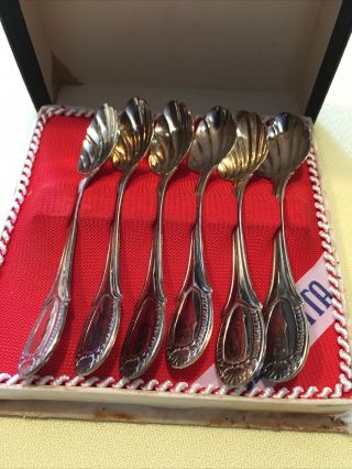 Vintage Silver Plate Demitasse Spoons Set Of 6 Bellini Made In Brazil