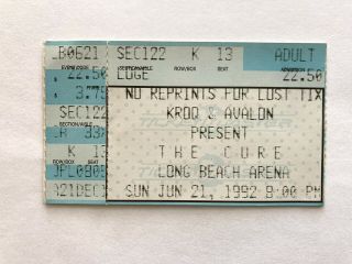 The Cure Concert Ticket Stub Vintage June 21,  1992