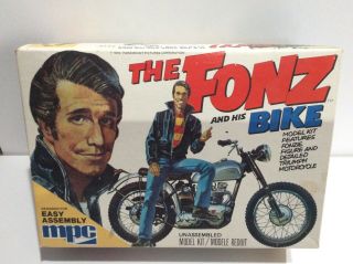 Vtg.  1976 The Fonz And His Bike Model Kit Box Mpc 1 - 0634 Unassembled