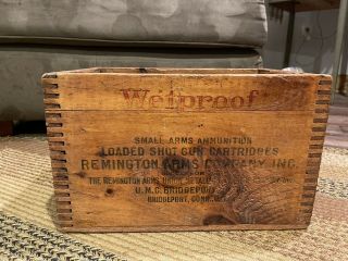 Vintage Remington Wetproof Small Arms Ammunition Wooden Box