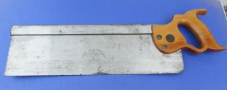 Vintage Henry Disston & Sons No.  4 Back Saw 16 " Blade 12 Tpi
