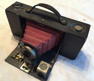 Kodak No.  2a Folding Brownie Camera With Red Bellows Antique Collectible