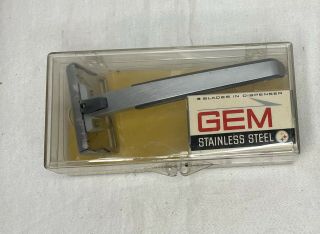 Vintage Gem Single Edge Safety Razor & 3 Blade 1950 