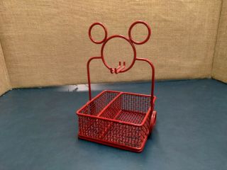 Vintage Disney Mickey Mouse Red Wire Condiment Stand Napkin Holder