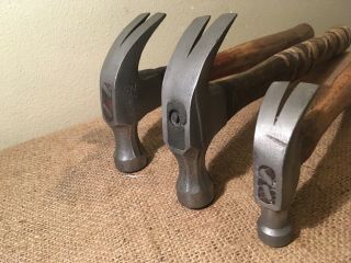 3 Vintage Hammers MAYDOLE.  STANLEY 101 1/2 16 0Z.  Plus One Unmarked 3
