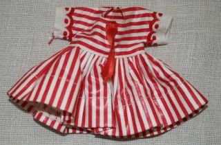 Vntg Muffie 607 Favorite Fashions Polished Cotton Red & White Striped Dress